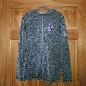 Under Armour Loose Heatgear Gray Northwestern Wildcats Full-Zip Hooded Jacket